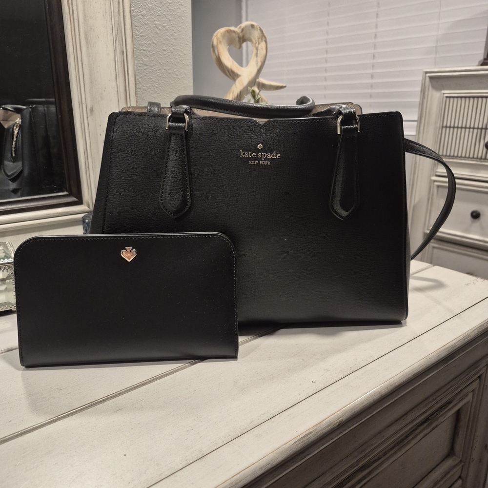 Kate Spade Black Satchel and Wallet Set